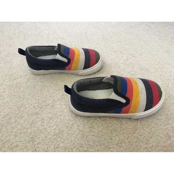 GAP Kids Color Stripes Slip-On Shoes Soft Sneakers Toddler Size US 7 EU 24 - Picture 3 of 11